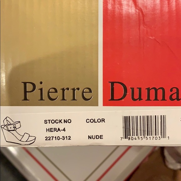 NWB Pierre Dumas Hera Nude Cork Wedge Sandal - Picture 6 of 6